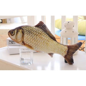 Plush Creative 3D Carp Fish Shape Cat Toy Gift Cute Simulation Fish Playing Toy For Pet Gifts Catnip Fish Stuffed Pillow Doll