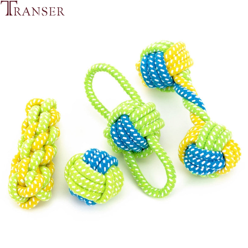 Transer Pet Supply Dog Toys Dogs Chew Teeth Clean Outdoor Traning Fun Playing Green Rope Ball Toy For Large Small Dog Cat 71229