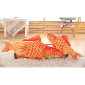 Plush Creative 3D Carp Fish Shape Cat Toy Gift Cute Simulation Fish Playing Toy For Pet Gifts Catnip Fish Stuffed Pillow Doll