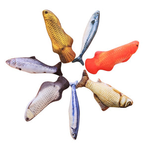 Plush Creative 3D Carp Fish Shape Cat Toy Gift Cute Simulation Fish Playing Toy For Pet Gifts Catnip Fish Stuffed Pillow Doll