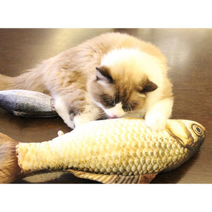 Plush Creative 3D Carp Fish Shape Cat Toy Gift Cute Simulation Fish Playing Toy For Pet Gifts Catnip Fish Stuffed Pillow Doll