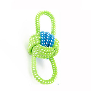 Transer Pet Supply Dog Toys Dogs Chew Teeth Clean Outdoor Traning Fun Playing Green Rope Ball Toy For Large Small Dog Cat 71229