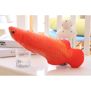 Plush Creative 3D Carp Fish Shape Cat Toy Gift Cute Simulation Fish Playing Toy For Pet Gifts Catnip Fish Stuffed Pillow Doll