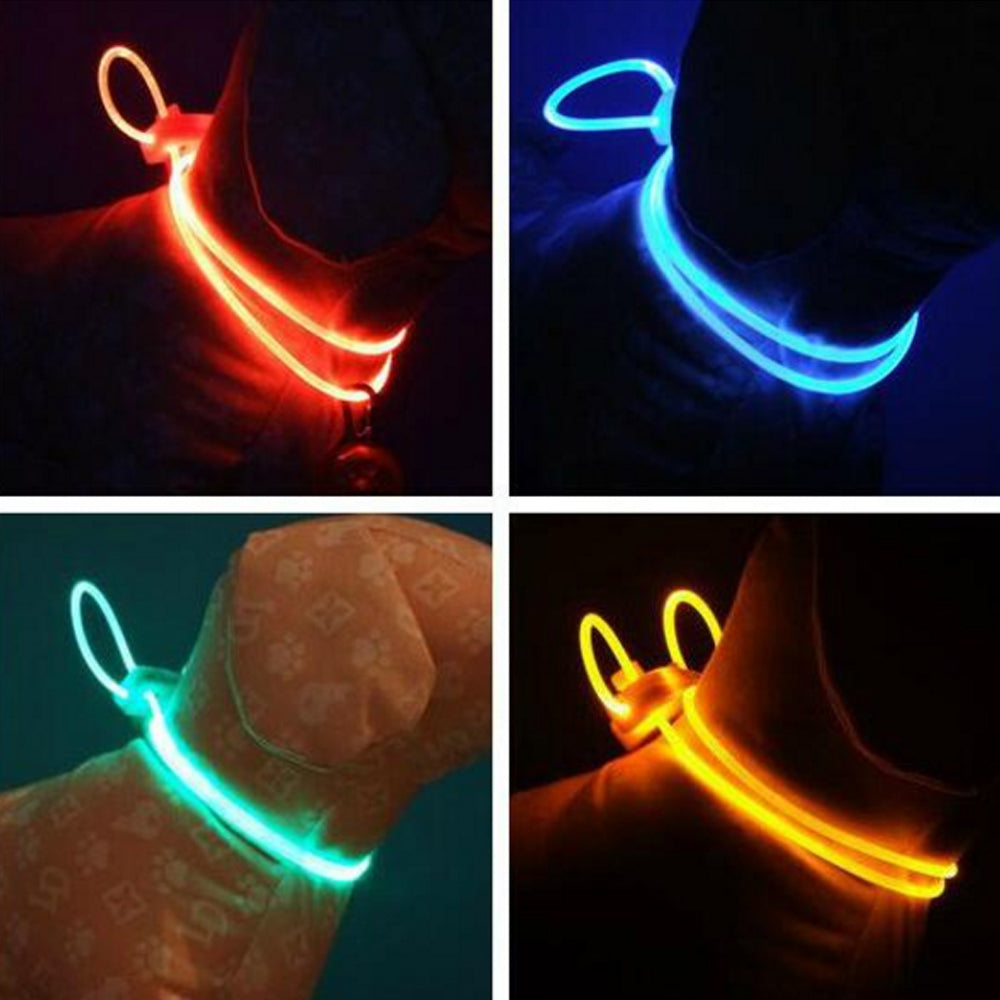 High Quality 1 Pcs Multi-color LED Pet Collar Adjustable Night Safety Pet Collar Luminous Light Up Pet Dog Bright Collar Leash