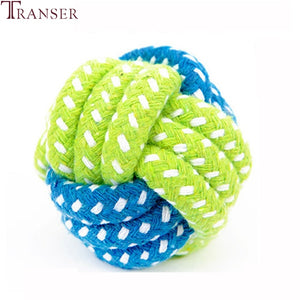 Transer Pet Supply Dog Toys Dogs Chew Teeth Clean Outdoor Traning Fun Playing Green Rope Ball Toy For Large Small Dog Cat 71229